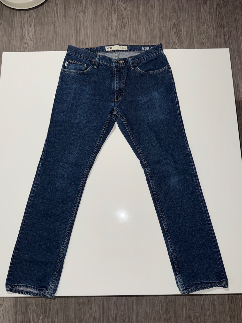 Vans Men’s Dark Blue Straight-Leg Denim Jeans V56 Standard Pants Size 32x30